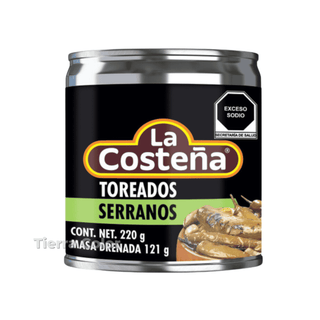 Chiles Serranos Asados-La Costena-220g (Piments Serrano Rôtis)