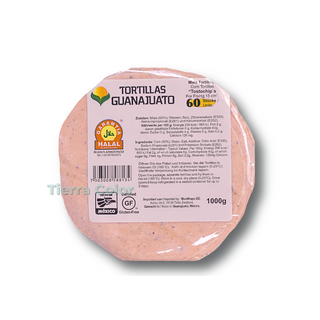 Tortillas de Maíz Amarillo para Freír 15 cm-Guanajuato -1000g (Tortillas de Maïs Jaunes pour Friture 15 cm)